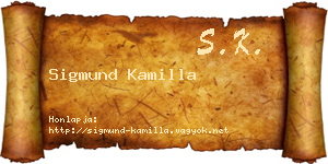 Sigmund Kamilla névjegykártya